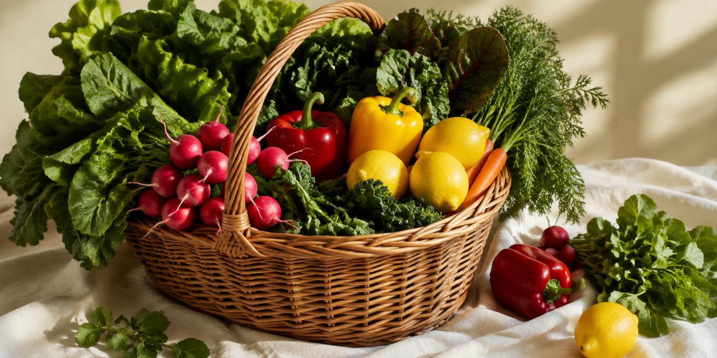 A basket of fresh produce